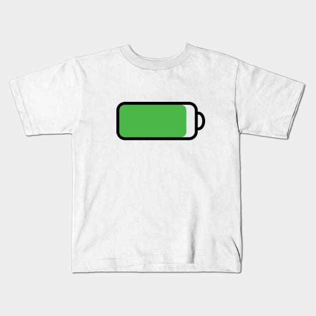 High Energy Battery Level Status Kids T-Shirt by N1L3SH